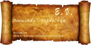 Benczkó Valéria névjegykártya